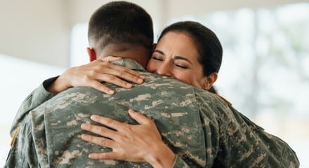 Military Spouse Hugging