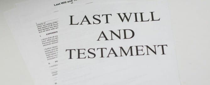 Photo of the first page of a Last Will & Testament