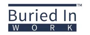 Buried In Work Logo Buried in Work Blue Logo on White Background