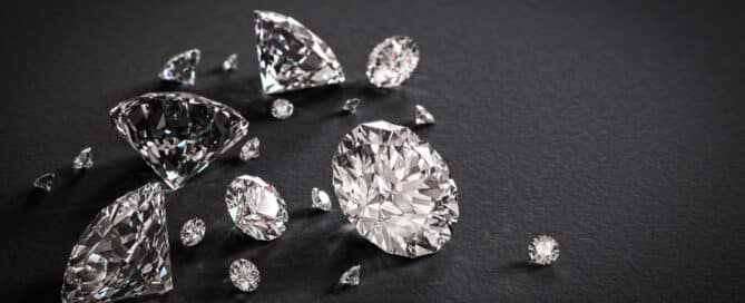 Beautiful shiny diamonds on black background